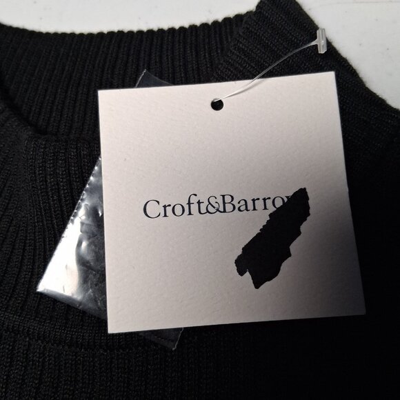 Croft And Barrow Ribbed Knit Shirt Women Medium Black Mock Neck Sleeveless NEW - Picture 10 of 10